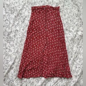 Floral Red Women's Skirt